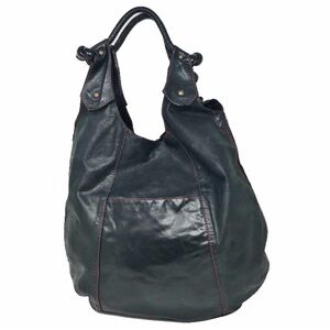 Rabeanco Black Soft Leather Hobo Bag Tote
